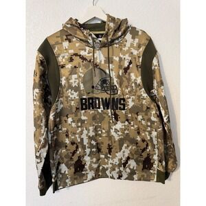 NFL Mens Onfield‎ Apparel Cleveland Browns Hoodie Camo Salutes America L